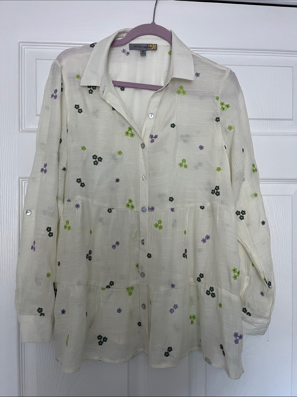 FIGUEROA & FLOWER Embroidered Top Size Medium